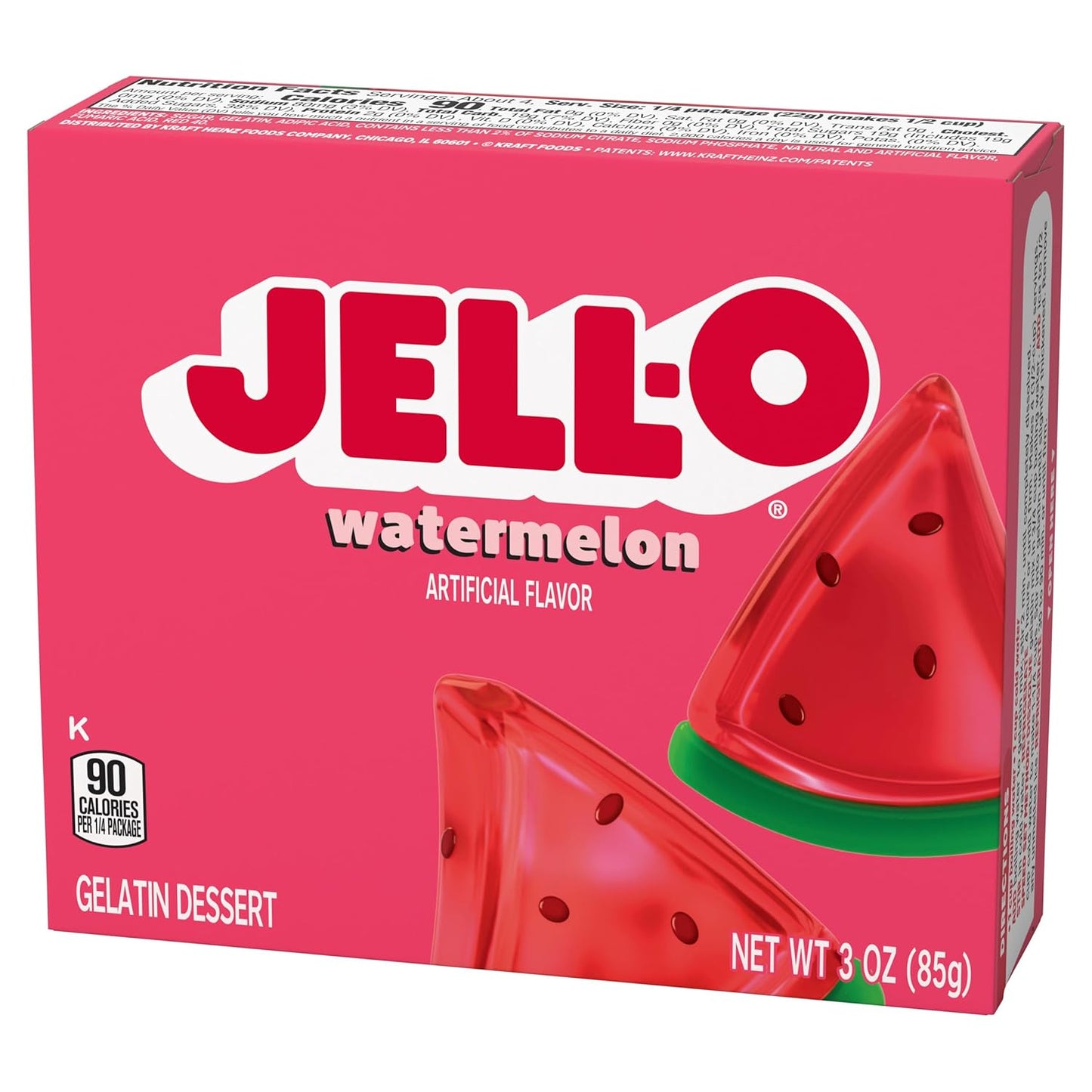 Jell-O Watermelon Flavor Gelatin Dessert, 3 Ounce Box (4-Pack)