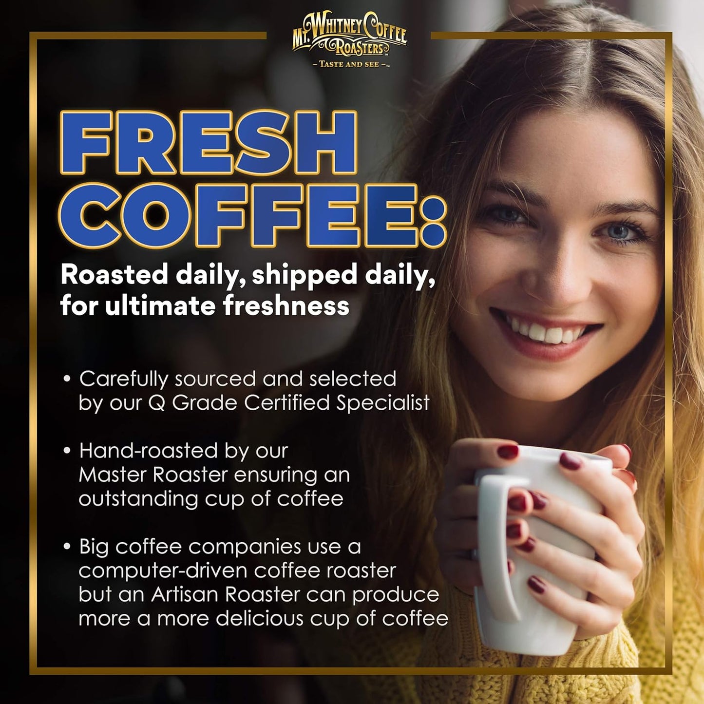 Mt. Whitney Organic Mammoth Espresso, Low Acid Coffee (Ground 12 Oz)