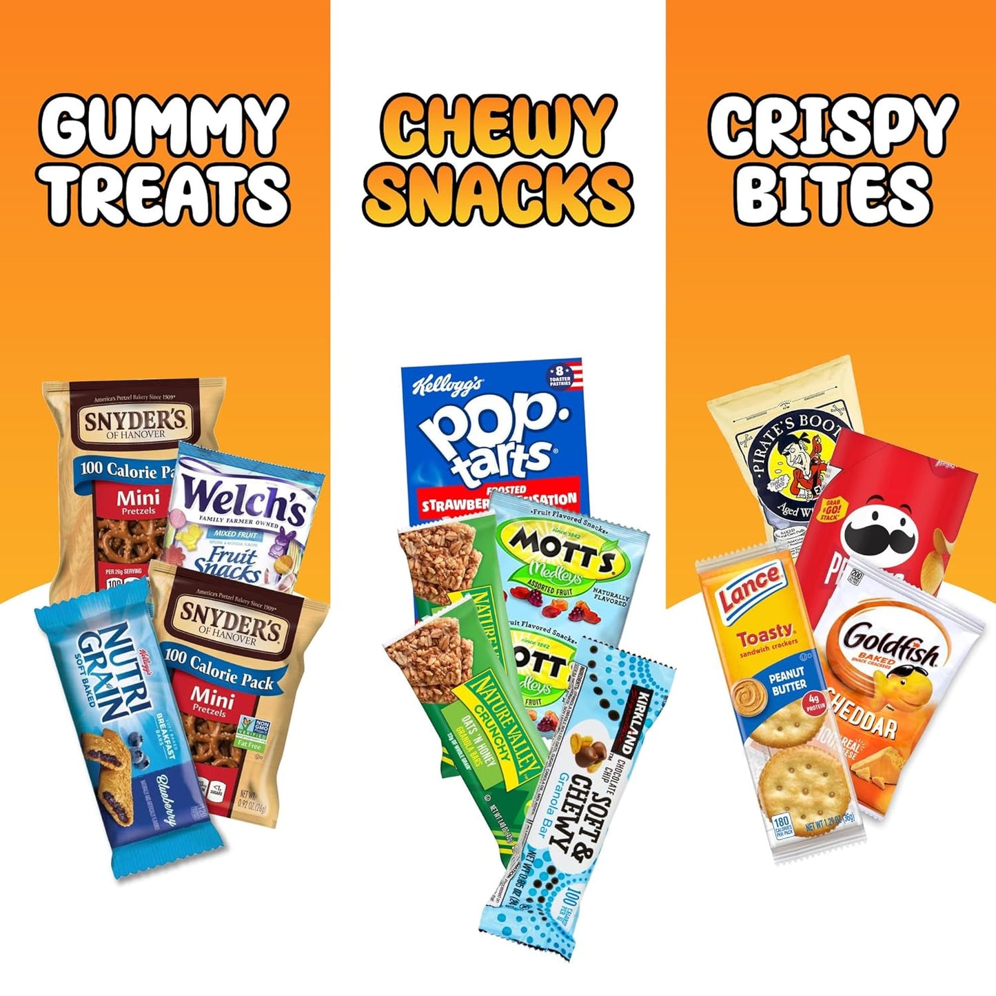 Snack Box Variety Pack (120 Count) - Snacks Variety Pack for Adults, Kids and Teens with Chips, Cookies & Bars - Care Package for College Students, Office Treats, Travel & Birthdays