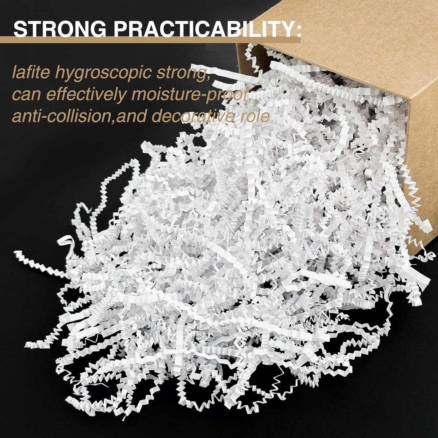 2LB Crinkle Cut Paper Shred Filler for Bag Gift Box Basket Confetti Paper Shreded Stuffing Decoration for Valentine's Day Holiday Party(White)