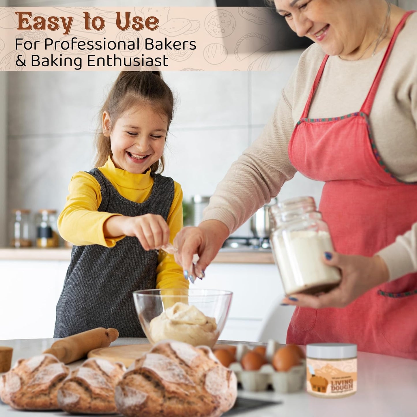 Living Dough - Keto Sourdough Bread Starter - Australian Low Carb Organic Sourdough Starter for Baking - For Keto-Friendly Artisanal Bread, Pizza Dough, Waffles & More