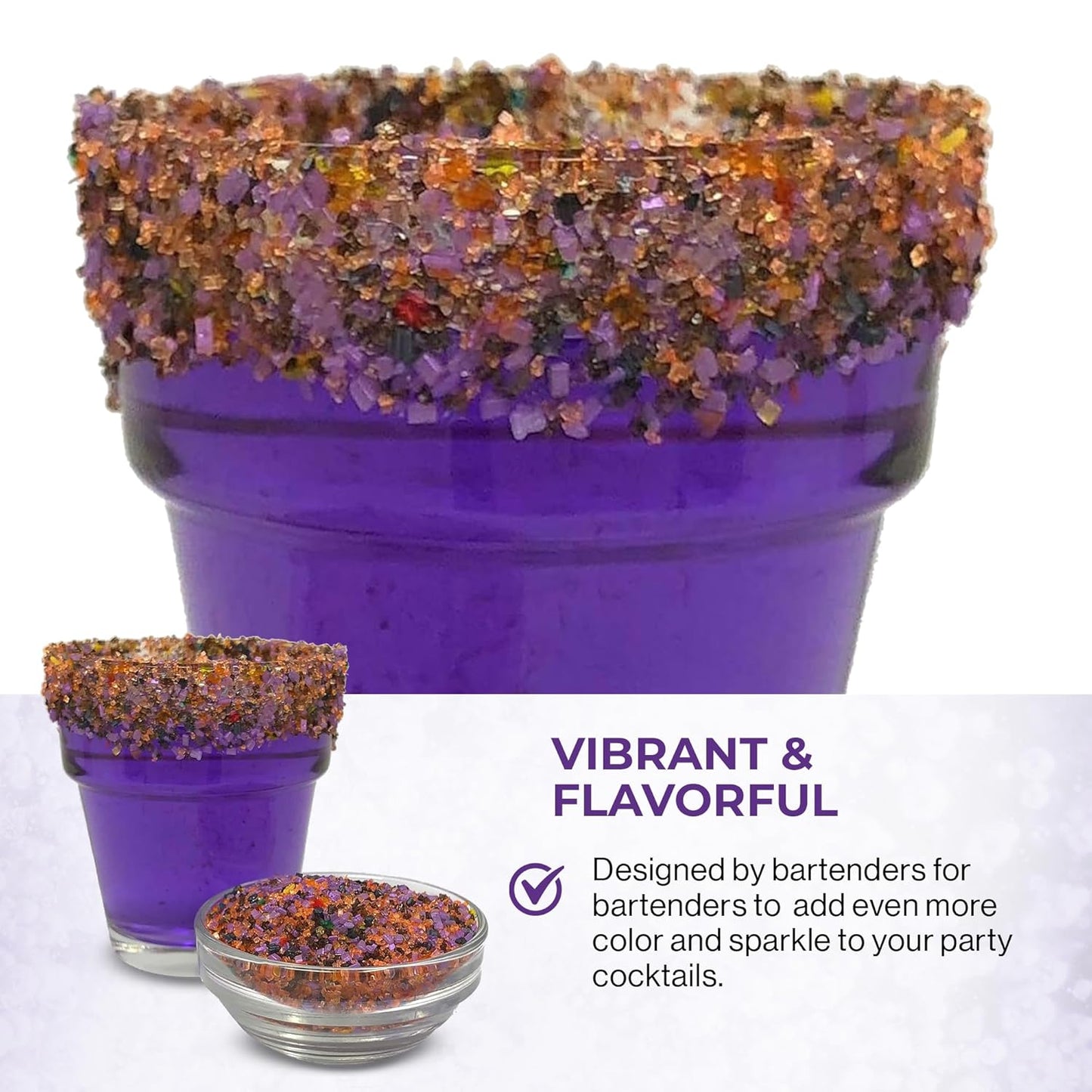 Snowy River Halloween, Cocktail & Margarita Sugar Rimmer - Vibrant Naturally Colored Sugar for Cocktail Rimming, Baking & Decorating, Medium Crystal - 80oz