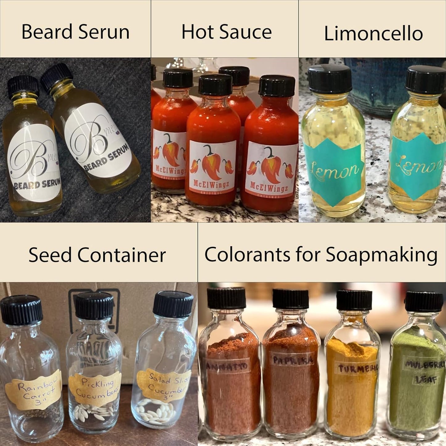 6Pack 2oz Glass Shot Bottles with Caps and Funnels, Boston Round Glass Bottles, Leakage-Proof Ginger Shots Bottles, Wellness Shot Glass Bottles, Suitable for DIY Essential Oils, Juice, Whiskey