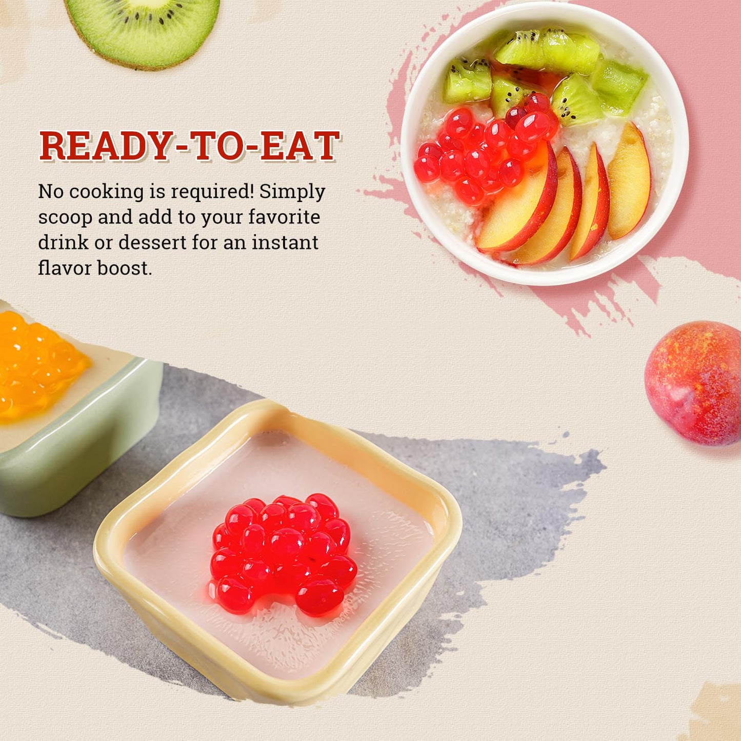 52USA Strawberry Popping Boba (1000g), Popping Pearls for Bubble Tea, Beverages, Sweets, Ice Cream, Shakes, Desserts & Smoothies Topping, 1.1 Pound (Pack of 2)