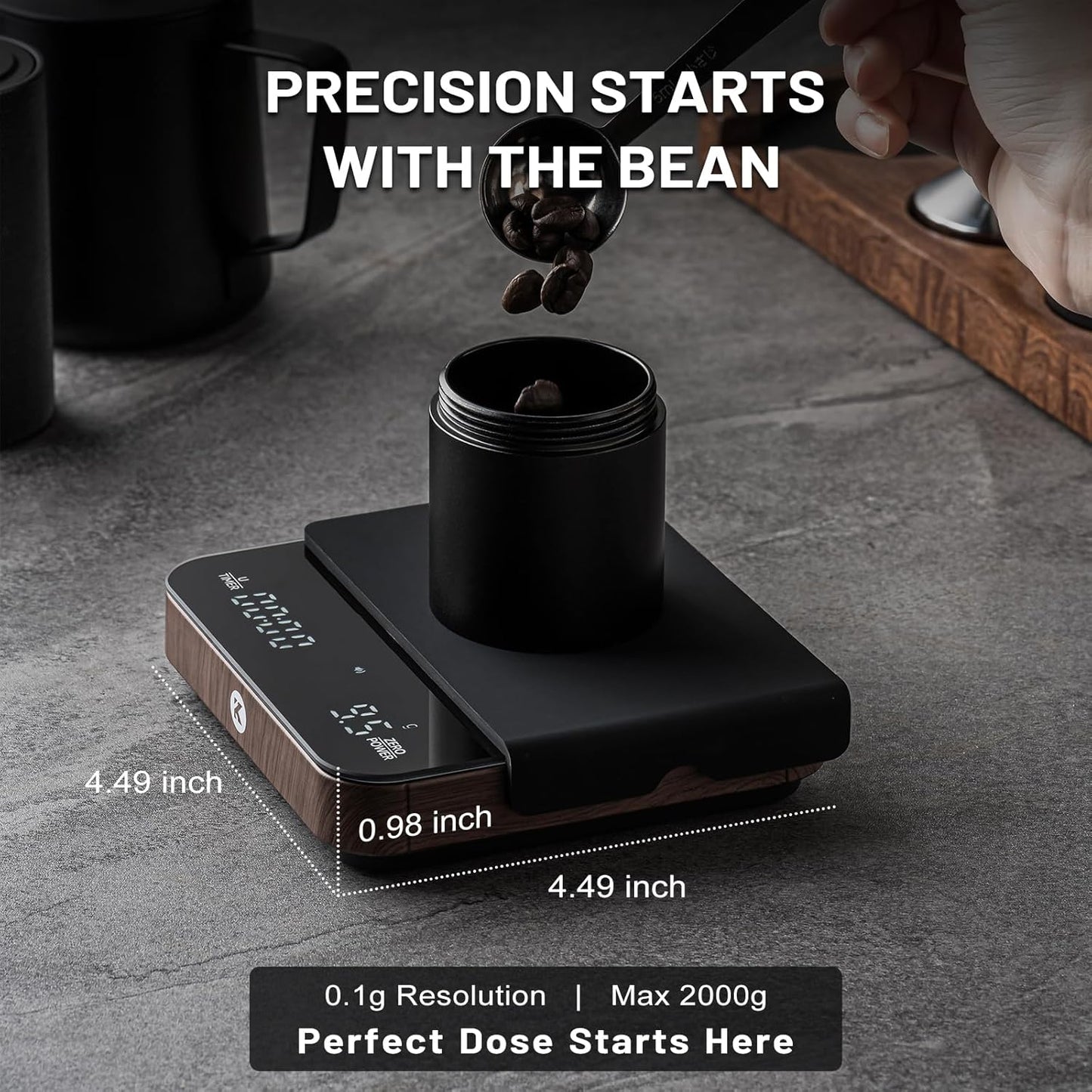 KitchenTour Coffee Scale with Timer (K122-W)