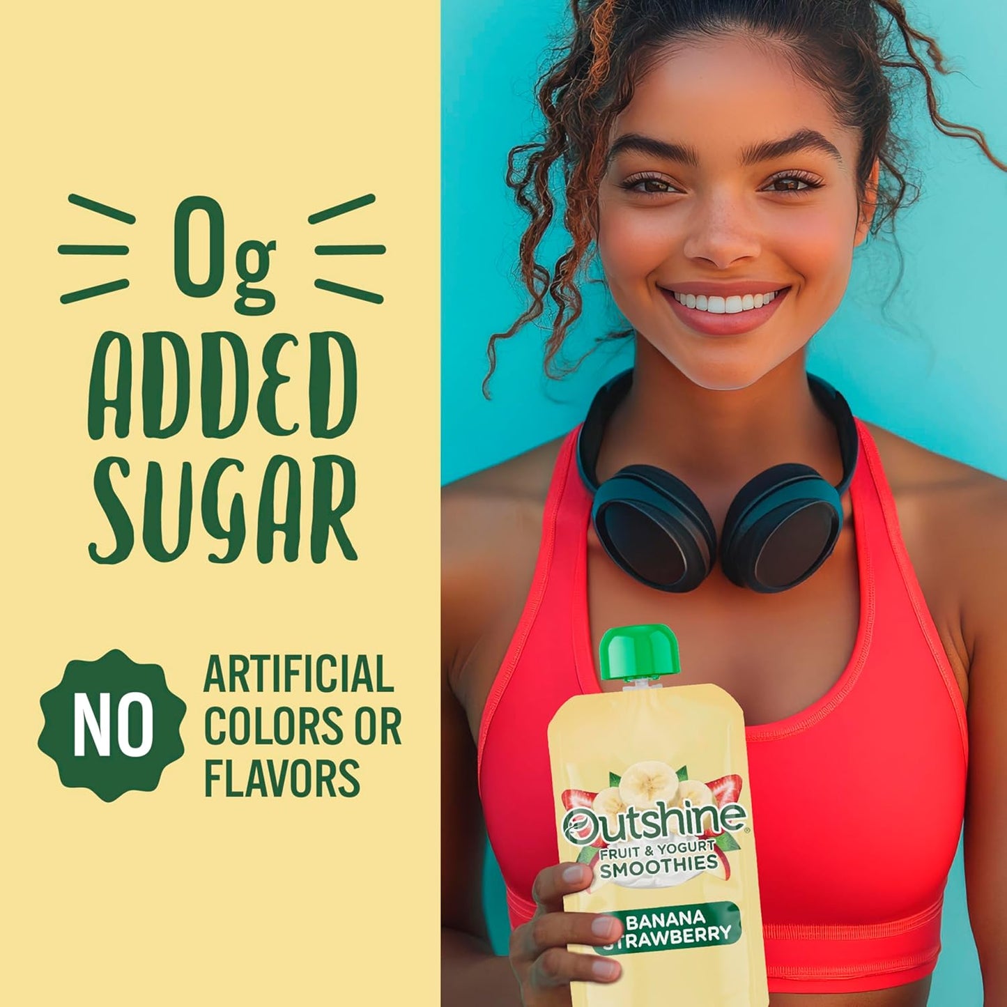 Outshine Fruit & Yogurt Smoothie Banana Strawberry, Smoothie Pouch, On The Go Snack, 24PK