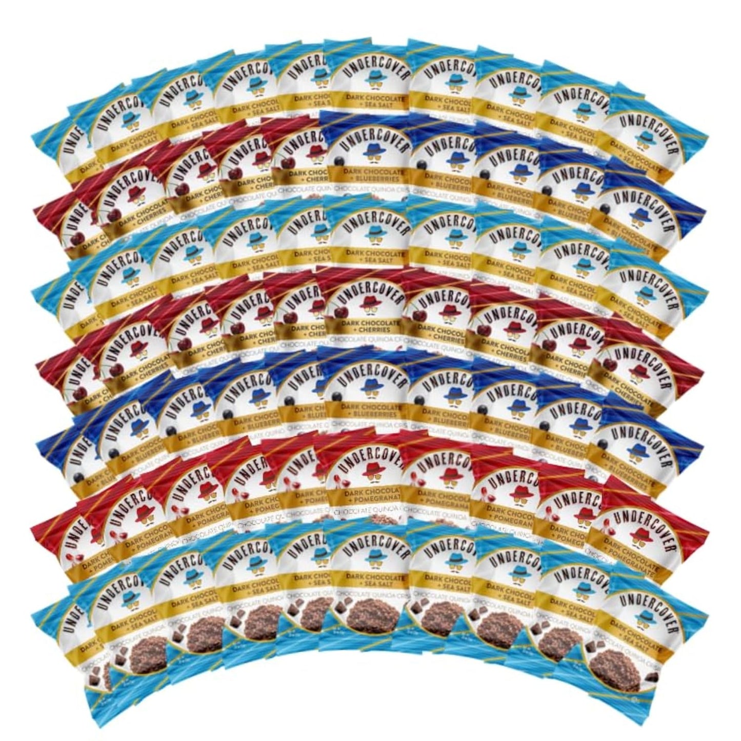 Undercover Snacks Chocolate Quinoa Crisps - Dark Chocolate Variety Pack | 70-Count, Individually Wrapped Crisps | Gluten Free, Nut-Free, Allergen Friendly, Kosher, Plant-Based, NOT AIRLINE SIZE