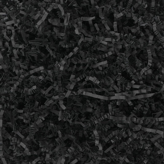 LWWTBS Crinkle Cut Paper 7oz Shredded Packing Grass Cushion Paper for Gift Baskets Christmas Wedding Birthday Bridesmaid Engagement Craft Gift boxes Bags Filler (Black)