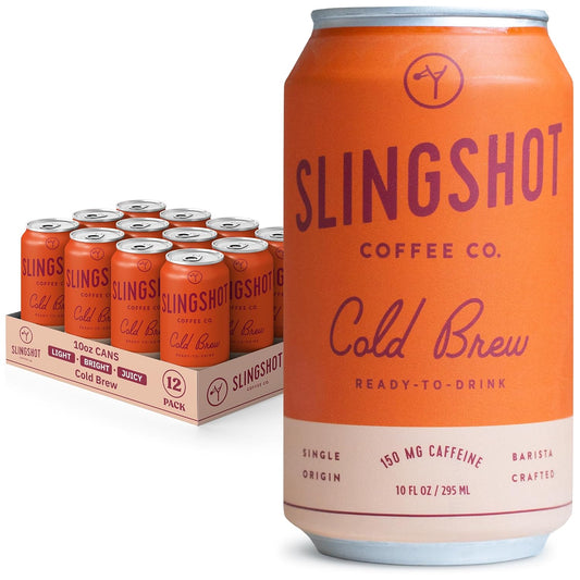 Organic Cold Brew Coffee, 12-Pack – Single Origin Ethiopian, Ready-to-Drink Cans (10 oz Each), Smooth & Fruity Flavor with Citrus, Cacao, and Stone Fruit Notes, 12 Pack