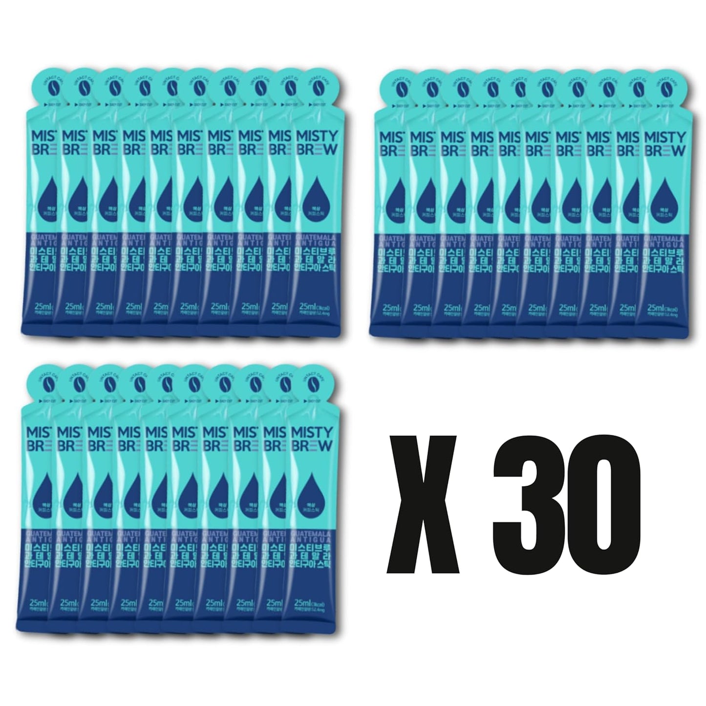 Cold Brew Coffee Concentrate liquid, Single Serve Coffee Sticks, MistyBrew, Imported from Korea,Premium coffee (30 sticks, Antigua)