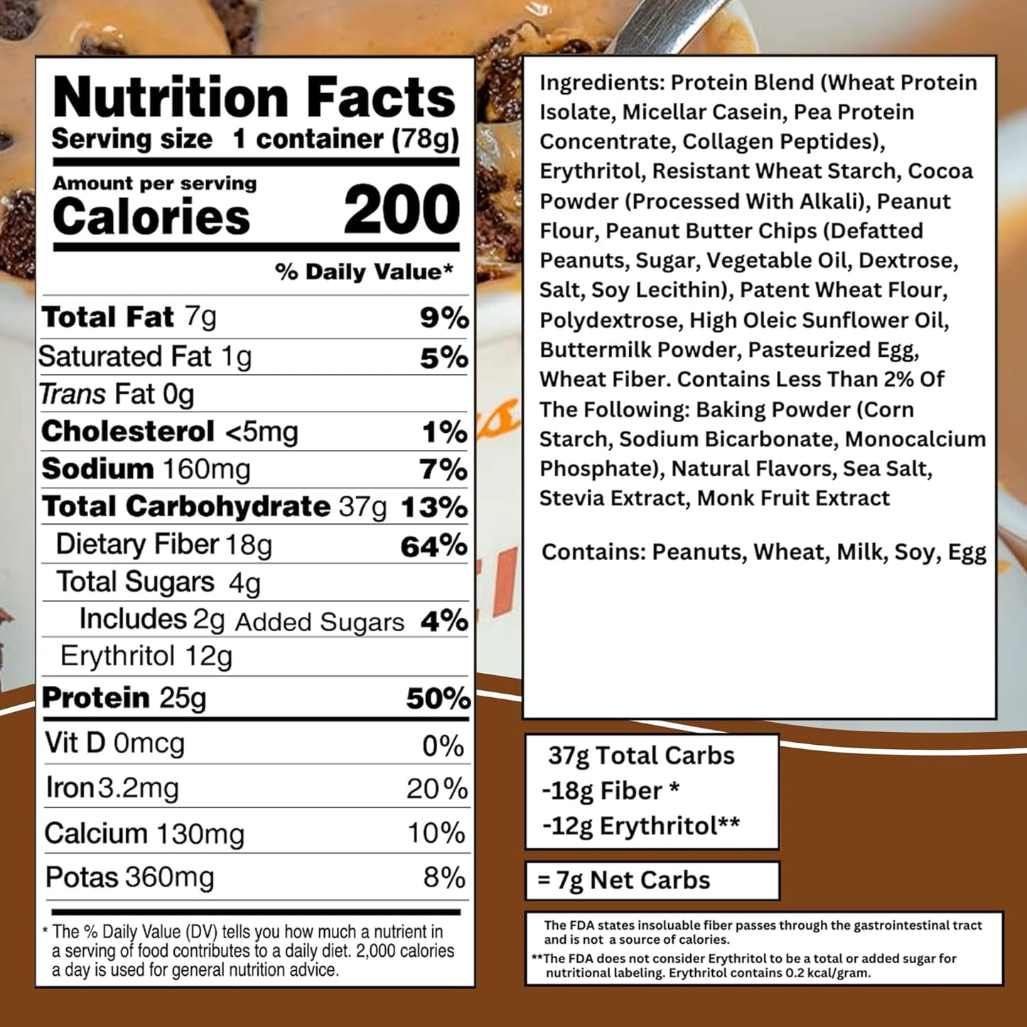 Bootylicious | High-Protein Muffin | 25g Protein, 7g Net Carbs, 2.32-2.75oz Cup, 12-Pack (Chocolate Peanut Butter)