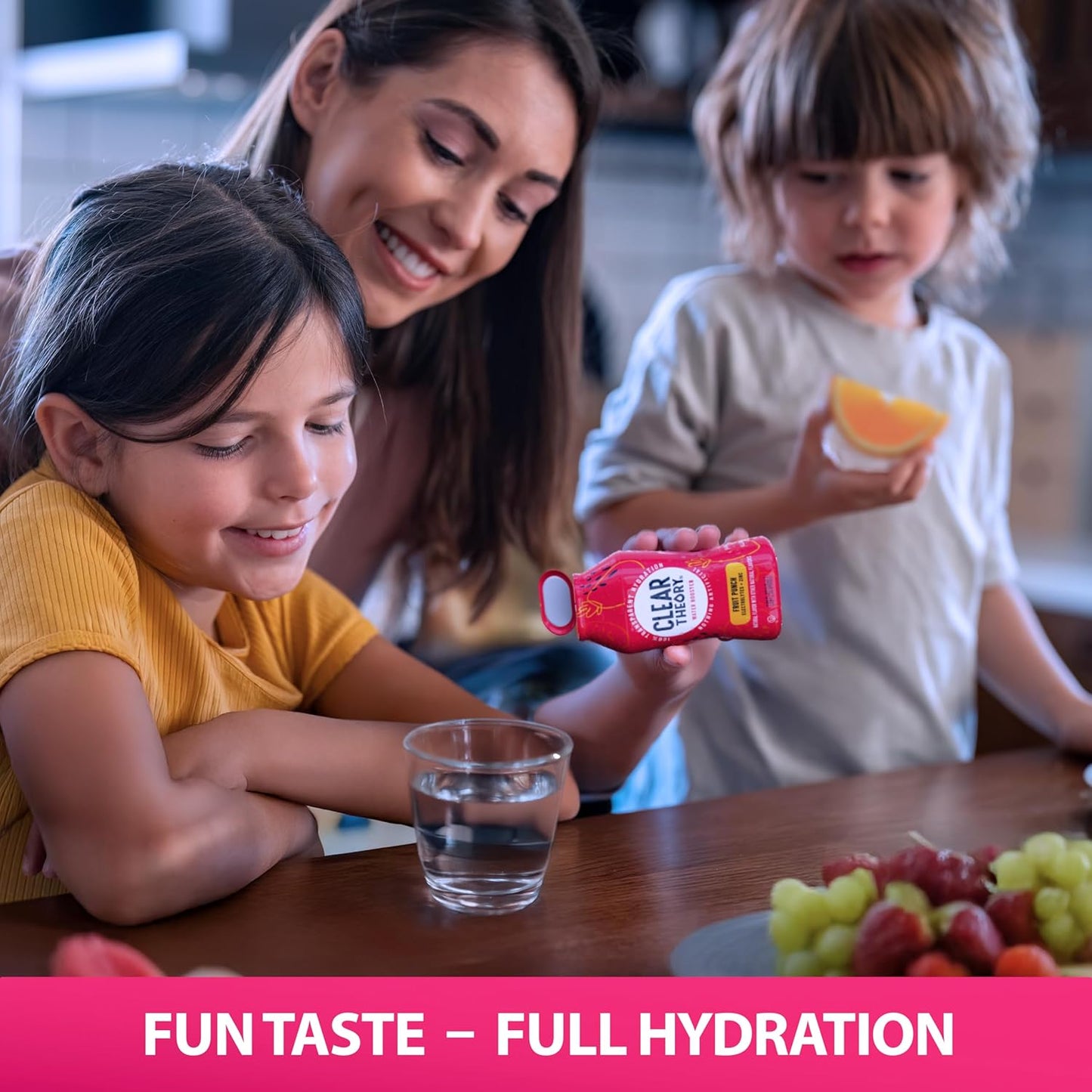 Clear Theory Water Flavoring Drops with Electrolytes, Water Enhancer Liquid Flavored Water Drink Mix, Hydration for Kids, Vegan, Gluten Free, Low Calorie (Watermelon Berry & Fruit Punch)