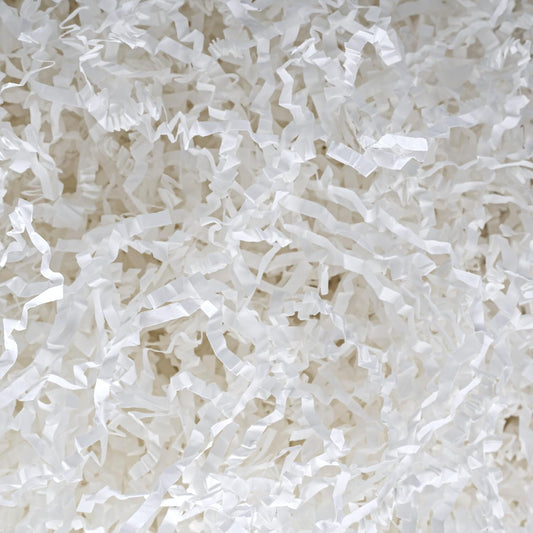 LWWTBS Crinkle Cut Paper 7oz Shredded Packing Grass Cushion Paper for Gift Baskets Christmas Wedding Birthday Bridesmaid Engagement Craft Gift boxes Stuffing Bags Filler (White)