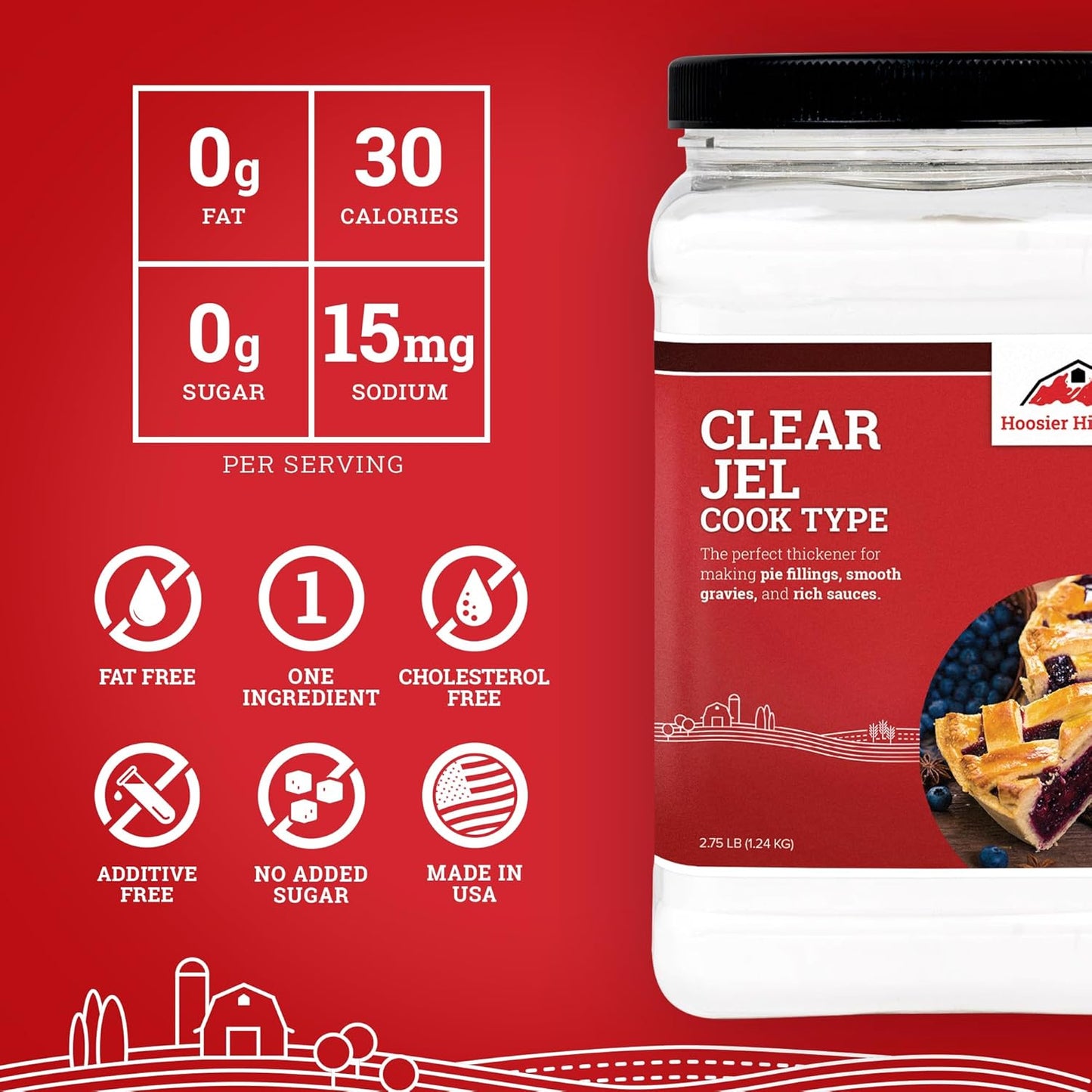 Hoosier Hill Farm Clear Jel Thickener (Cook-Type), 2.75LB (Pack of 1)