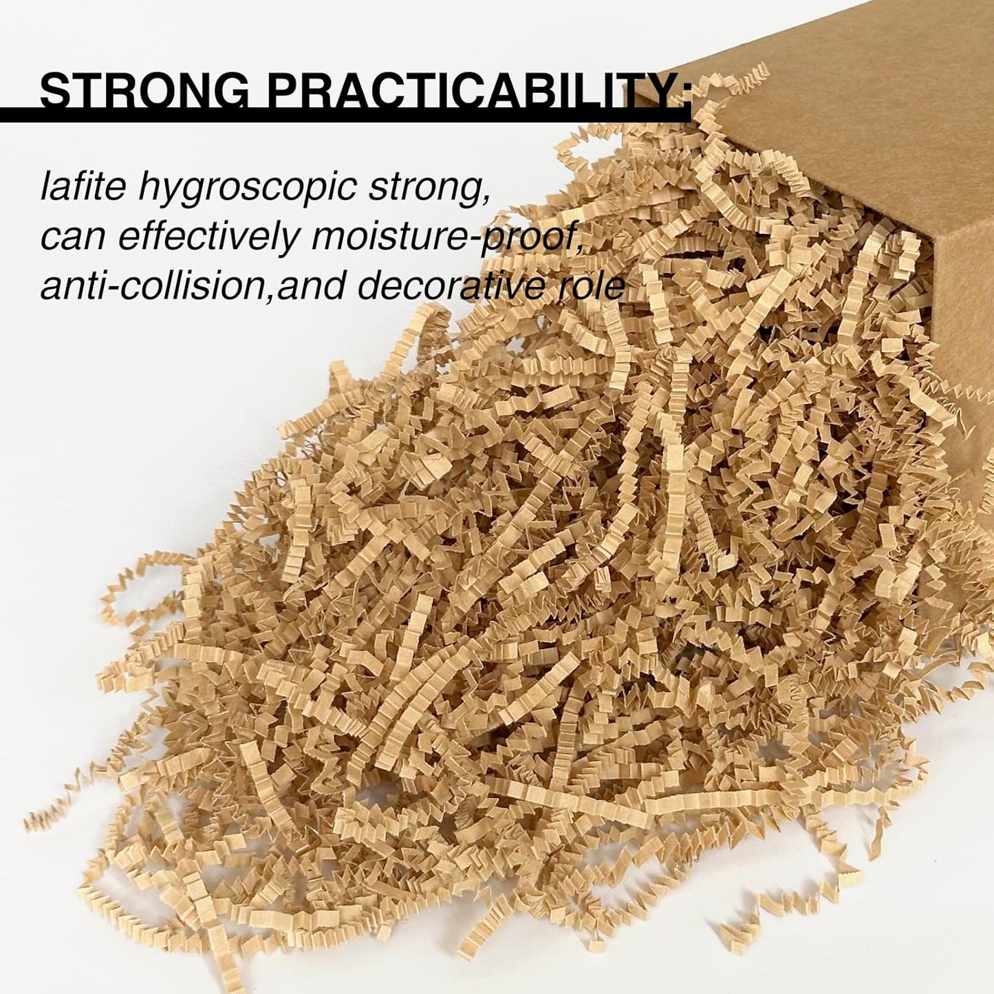 2LB Crinkle Cut Paper Shred Filler for Bag Gift Box Basket Confetti Paper Shreded Stuffing Decoration for Christmas Day Holiday Party(Kraft)