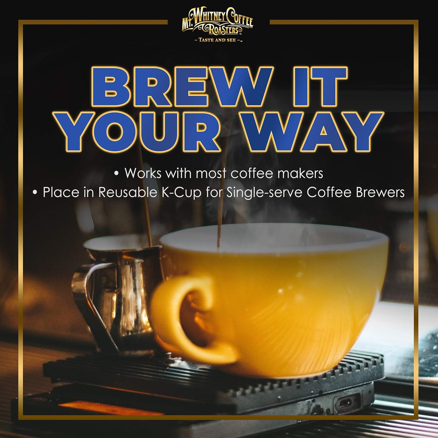 Mt. Whitney Organic Mammoth Espresso, Low Acid Coffee (Ground 12 Oz)