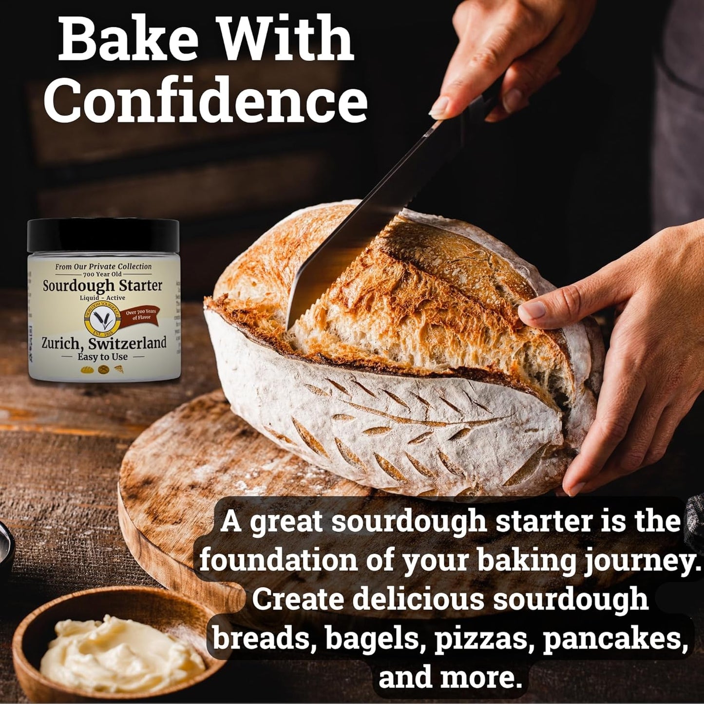 700 Year Old Swiss Sourdough Starter | Heirloom Sourdough's Private Collection | Easy to follow instructions | Includes detailed instructions and recipe |