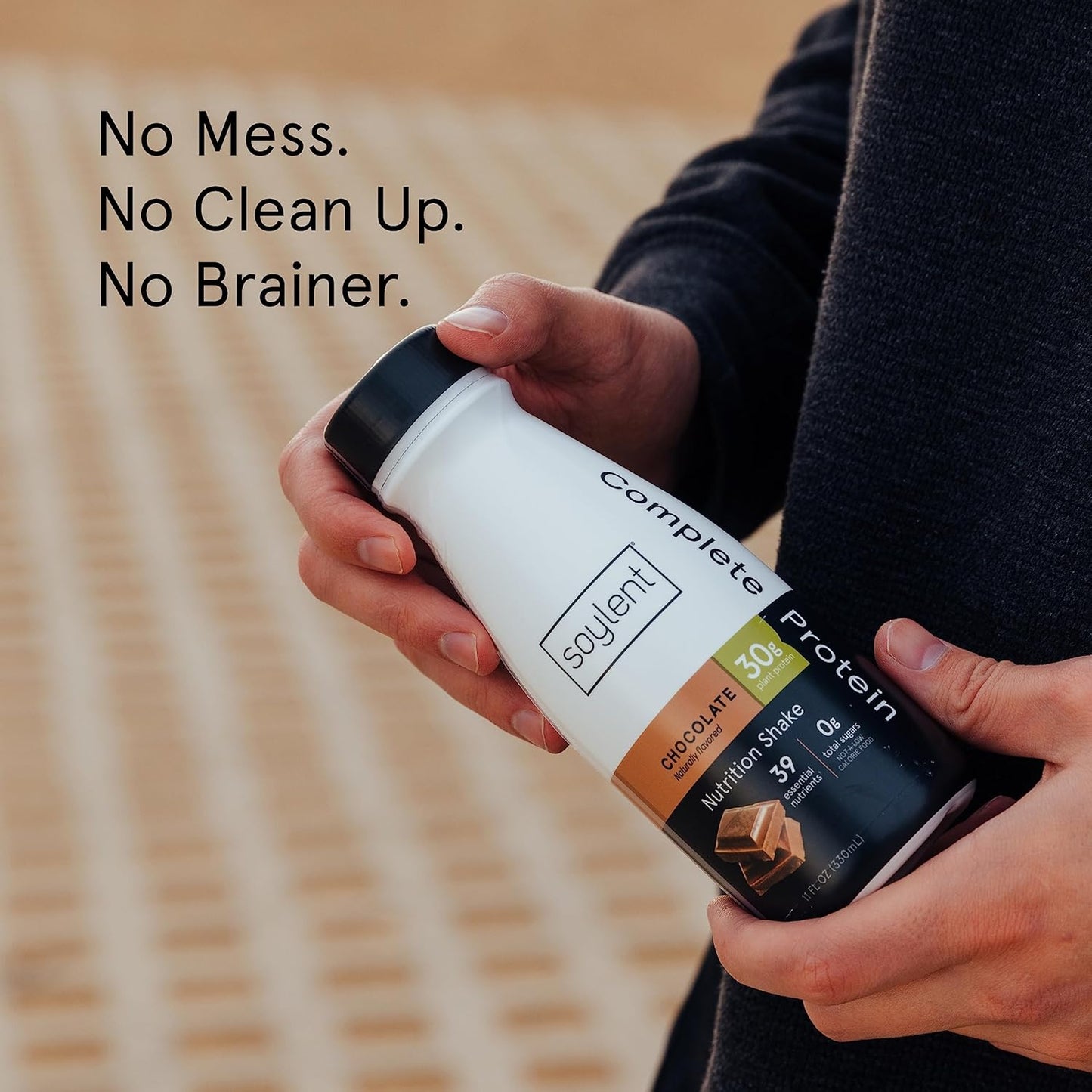 Soylent Chocolate High Protein Shake, 30g Complete Protein, Vegan, Dairy Free and 0g Sugar, Ready to Drink Protein Drinks, 11 Oz, 24 Pack