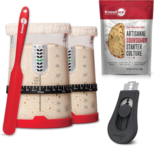 KNEADACE The Ultimate Pro Sourdough Starter and Scoring Kit: Elevate Your Baking