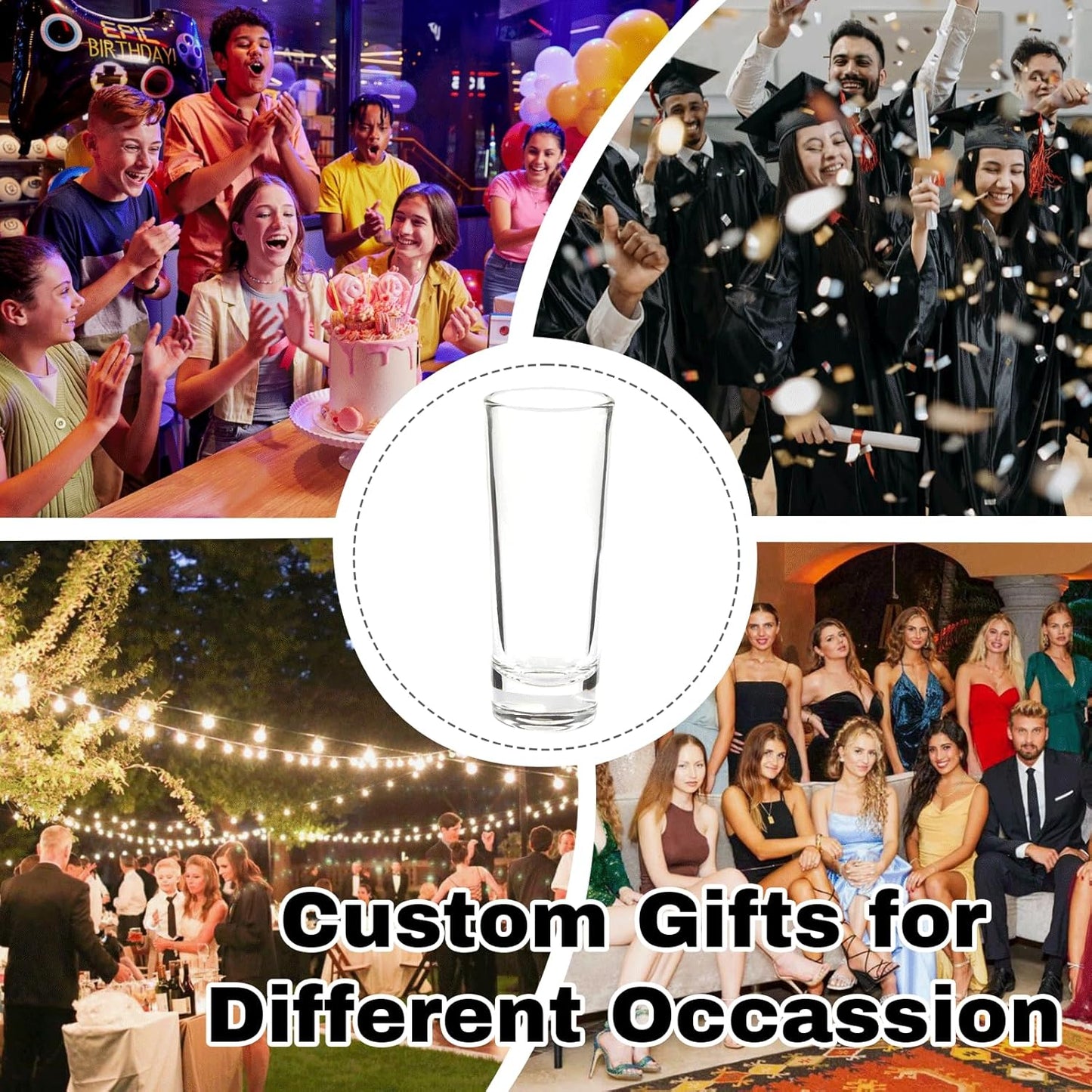 1 Pcs Custom Funny Shot Glasses Bulk Personalized Tall Shot Glasses with Text Custom Gift for Wedding Favors, Bachelorette Birthday Party Gifts,Party Favors Gifts