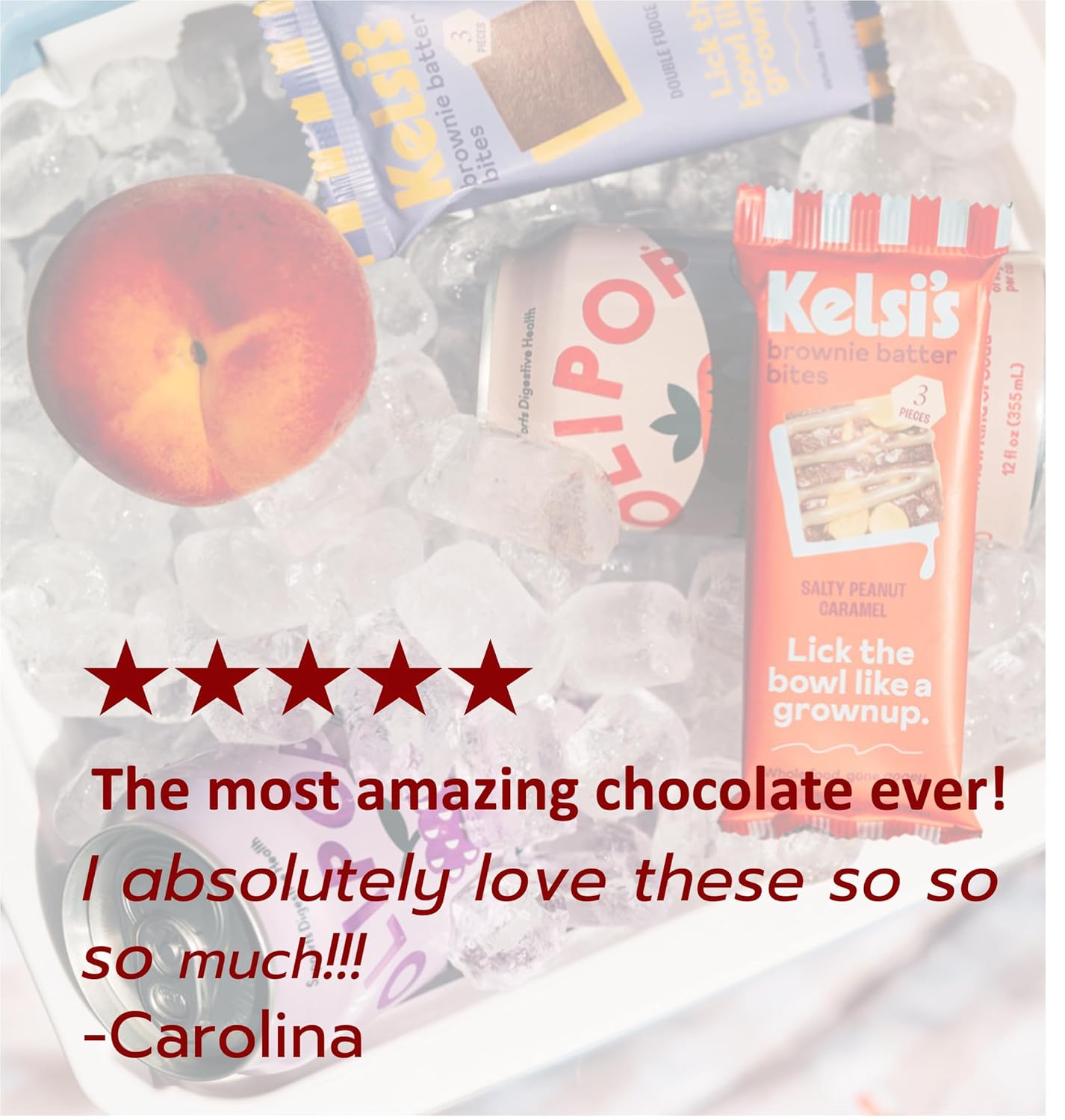 Kelsi's Brownie Batter Bites 8 x 1.5oz Dairy Free/Gluten Free Dessert/Soy Free Chocolate/Paleo Candy (Salty Peanut Caramel)