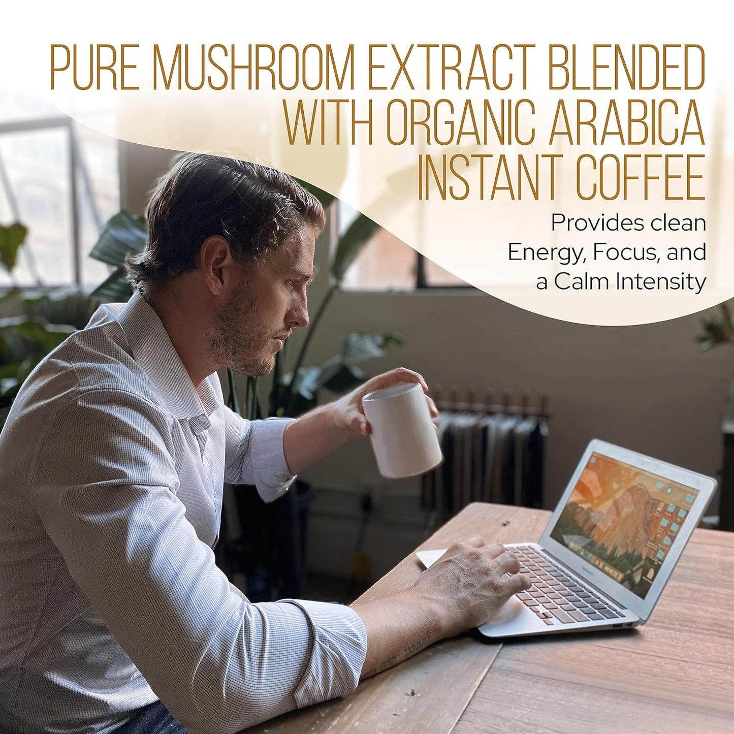 La Republica Big Shot Decaf Instant Mushroom Coffee Organic (120 Servings) with Lion's Mane, Reishi, Chaga, Cordyceps, Maitake, Turkey Tail