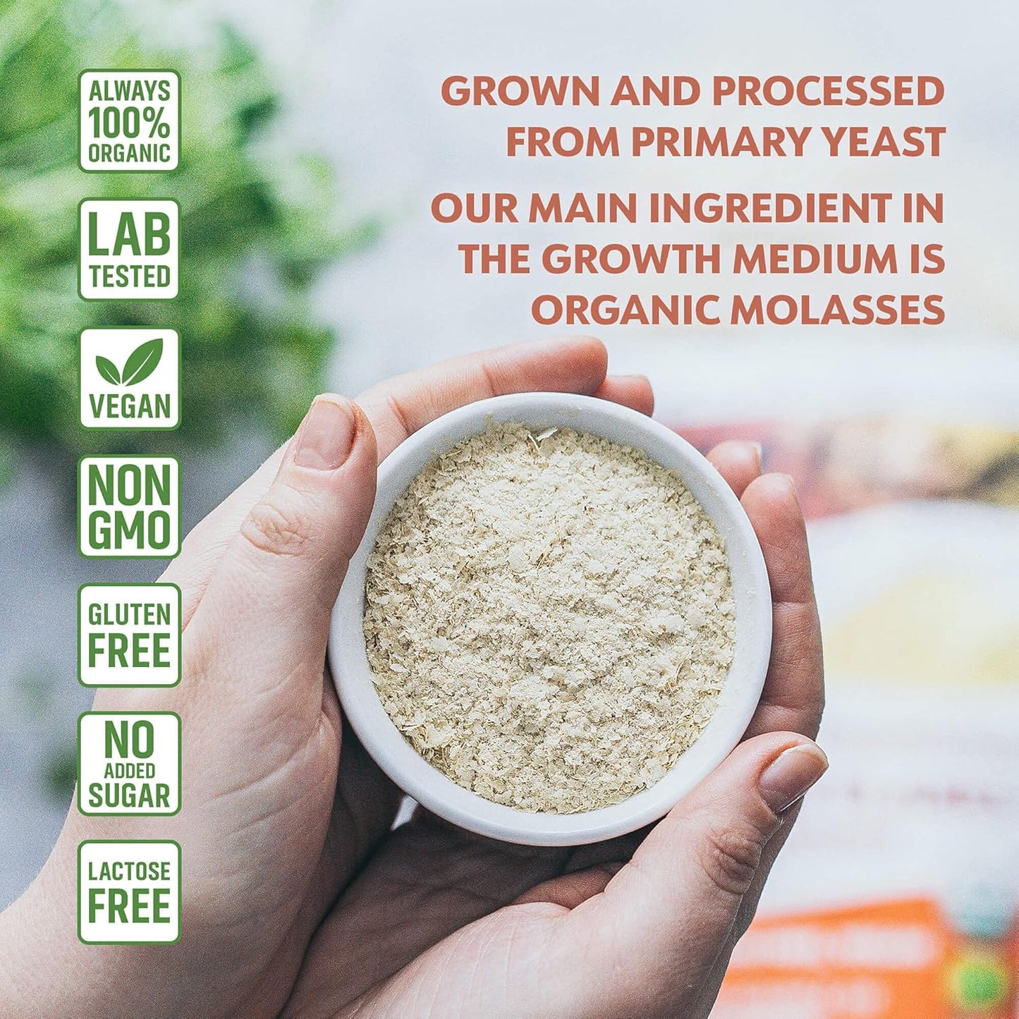 LOOV Organic Non-Fortified Nutritional Yeast Flakes - Vegan, Gluten Free, Non-GMO Unfortified Nooch - Good Source of Natural B-Vitamins - No Added Salt or Sugar - Resealable Bag, 8 Ounces (227 Grams)