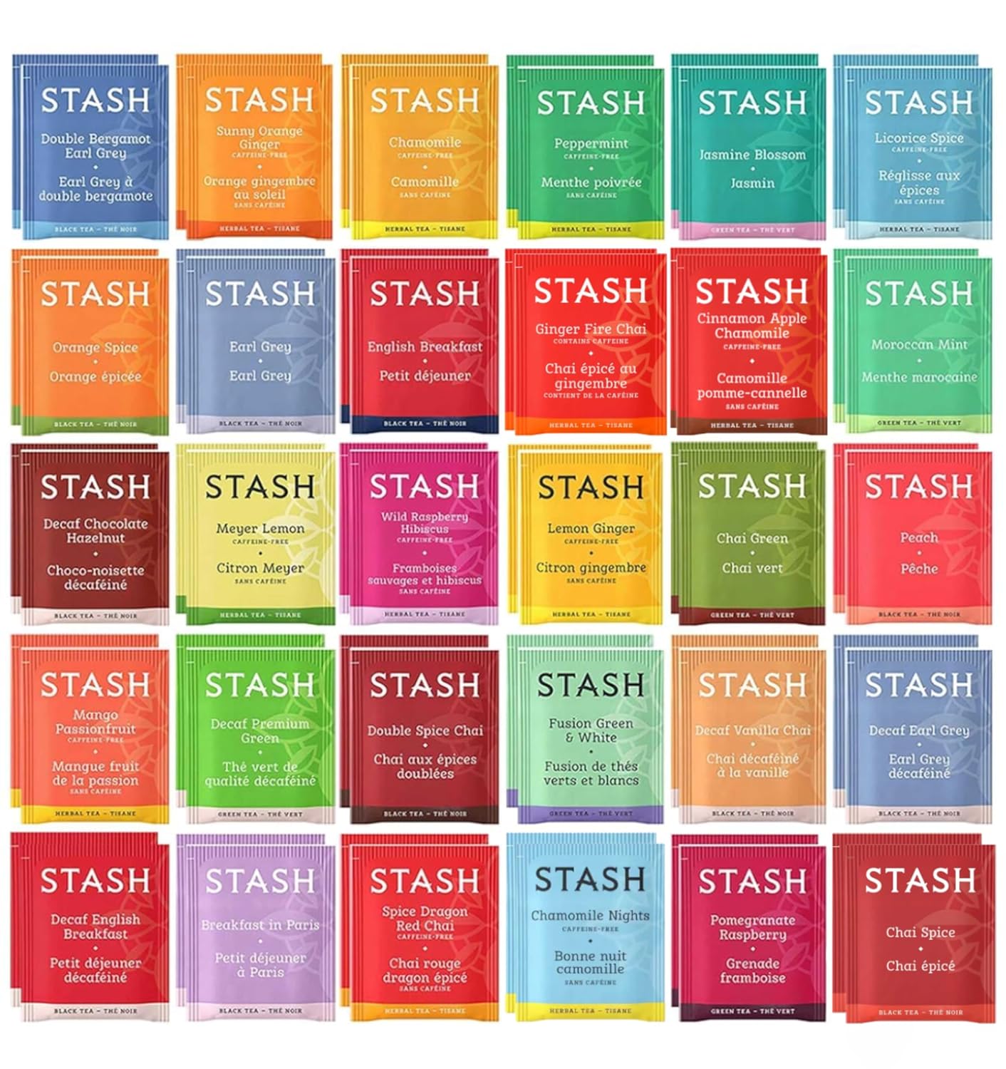 Stash Tea Bags Sampler Assortment Box (52 Count) 30 Different Flavors Gifts for Her Him Women Men Mom Dad Friends Coworkers Family