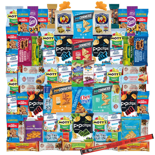 Foxy Fane 66-Count Holiday Gift Box - 66 Healthy Snacks & Treats - Perfect Variety Pack for Easter - Great for Family, Friends & Office