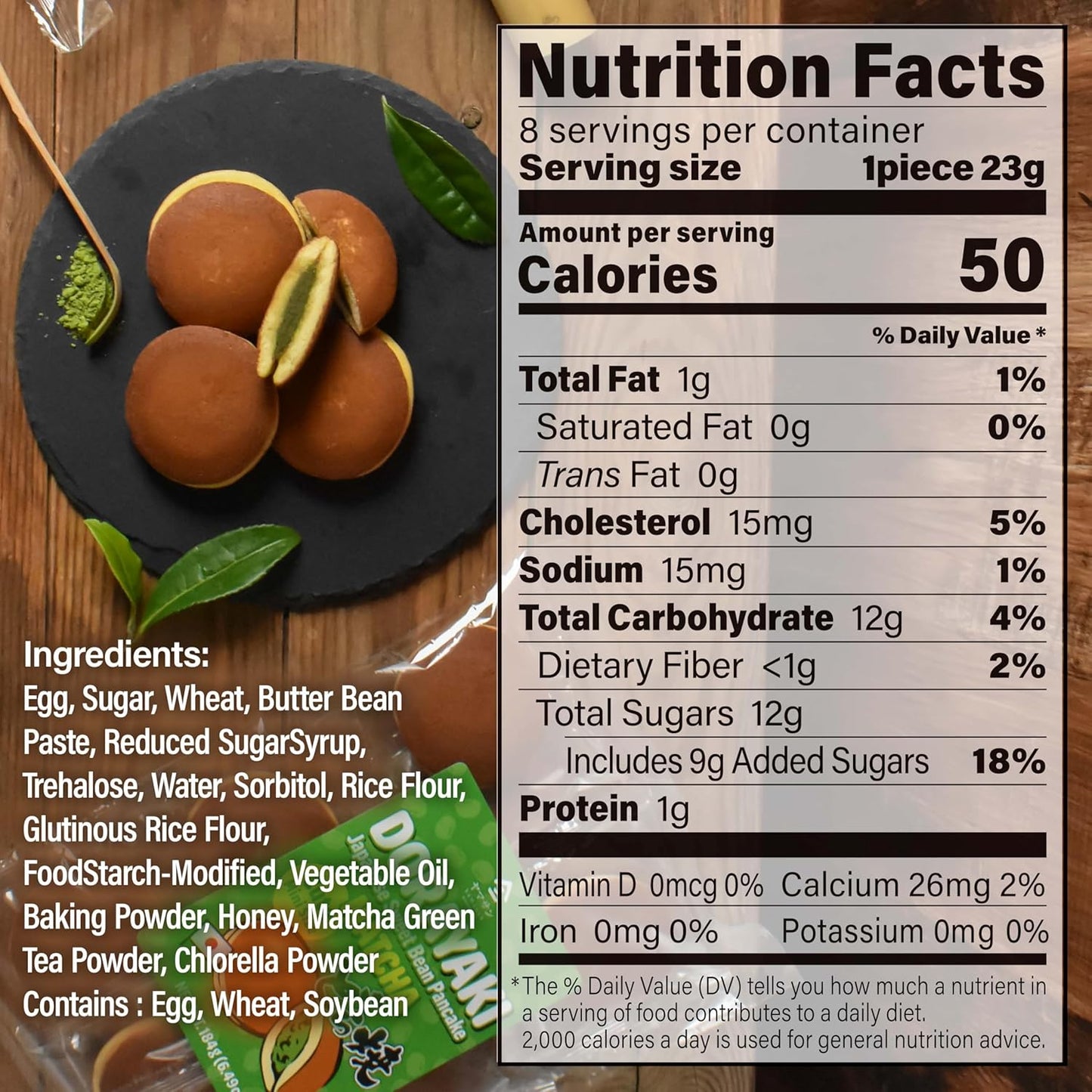 YAMASAN KYOTO UJI Dorayaki Japanese Matcha Sweet Bean Paste Pancake, Traditional Japanese Wagashi Sweets, Cute Mini Size, Matcha Candy, Individually Wrapped, Made in Japan 184g(6.49oz)