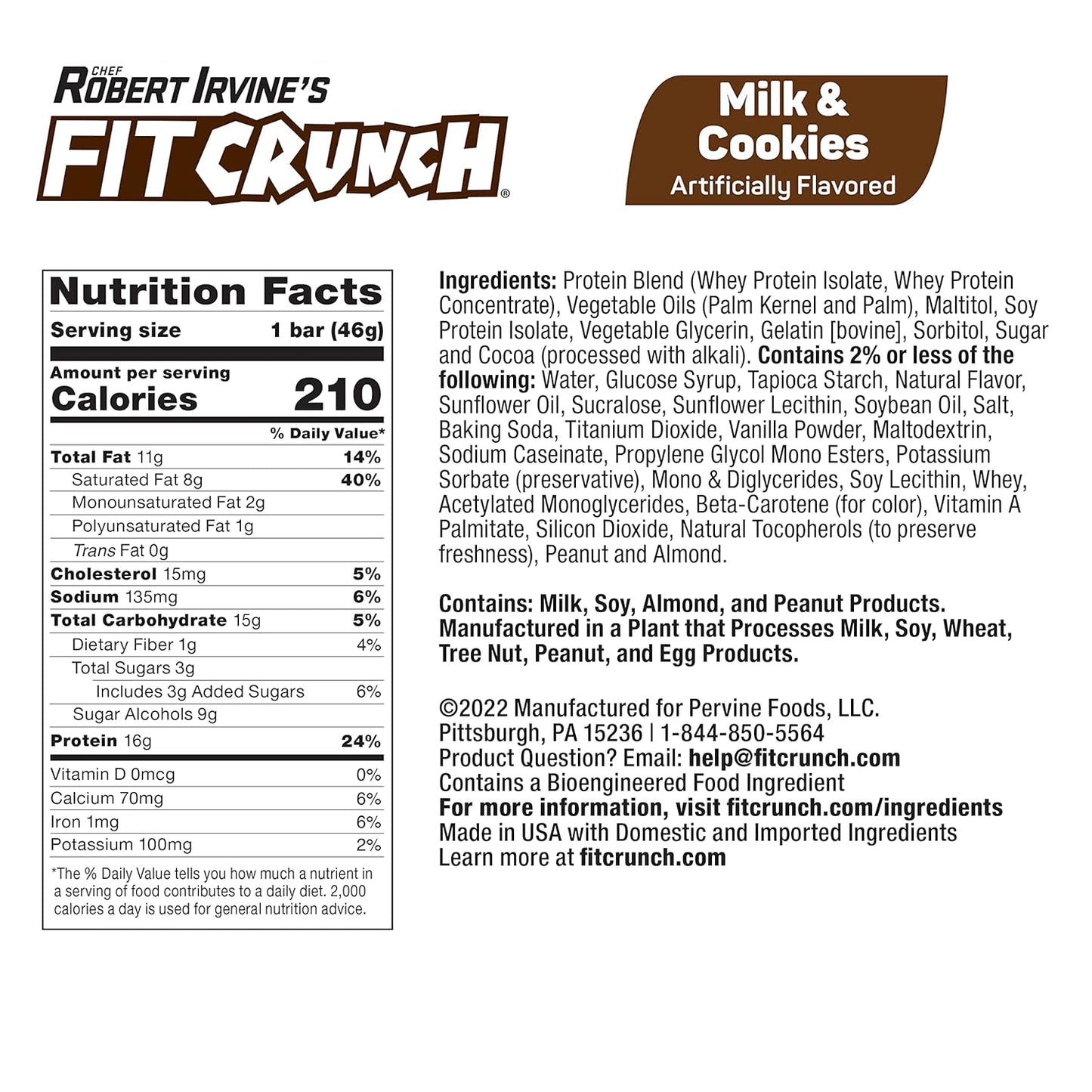 FITCRUNCH Snack Size Protein Bars, World’s Only 6-Layer Baked Bar, Just 3g of Sugar & Soft Cake Core (9 Count, Milk & Cookies)