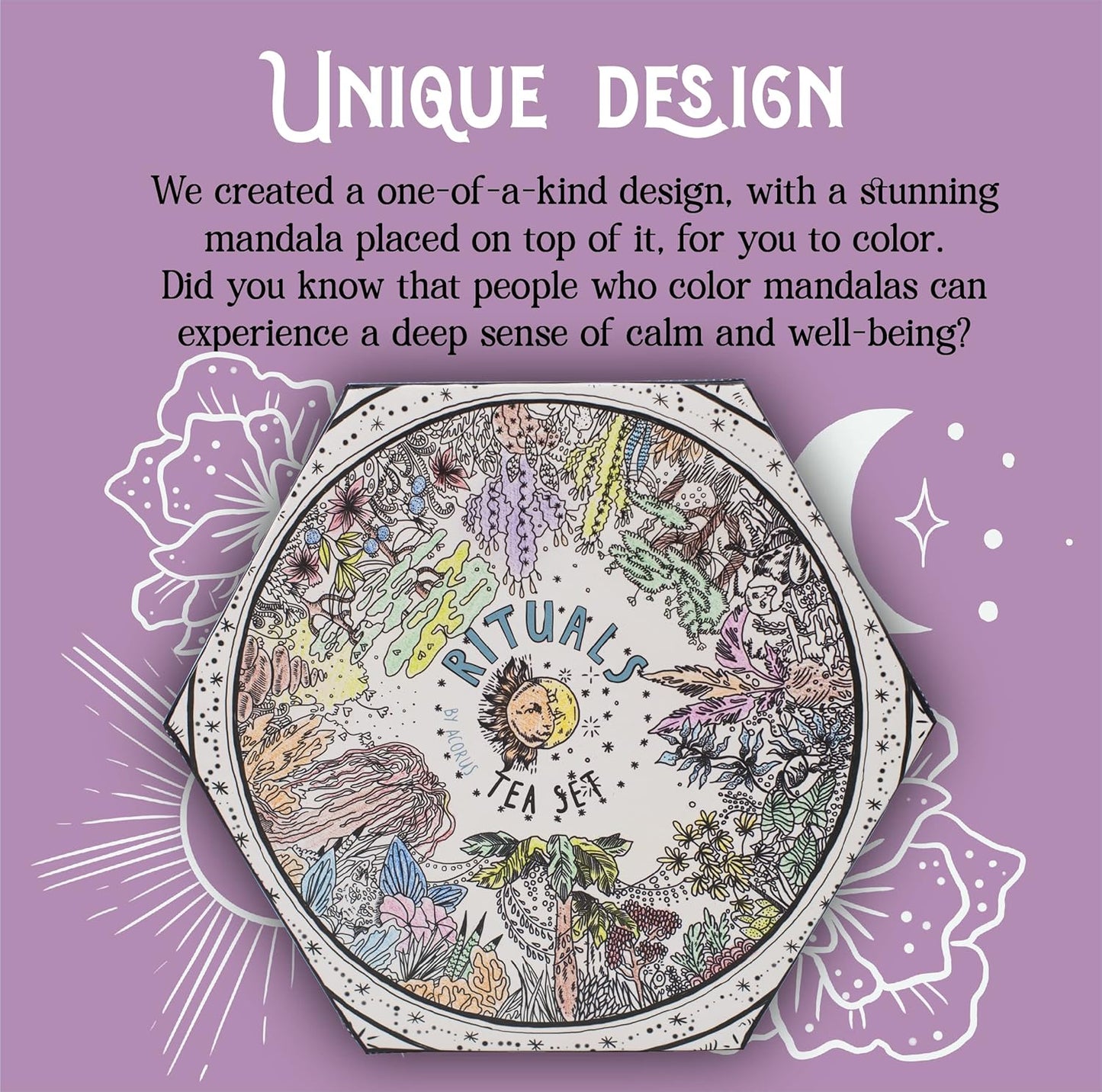 ACORUS Rituals Tea Set - Natural Fruit and Herbal Variety Pack, Tea Gift Set of 6 Different Teas, Sampler of 60 Bags Individually Wrapped