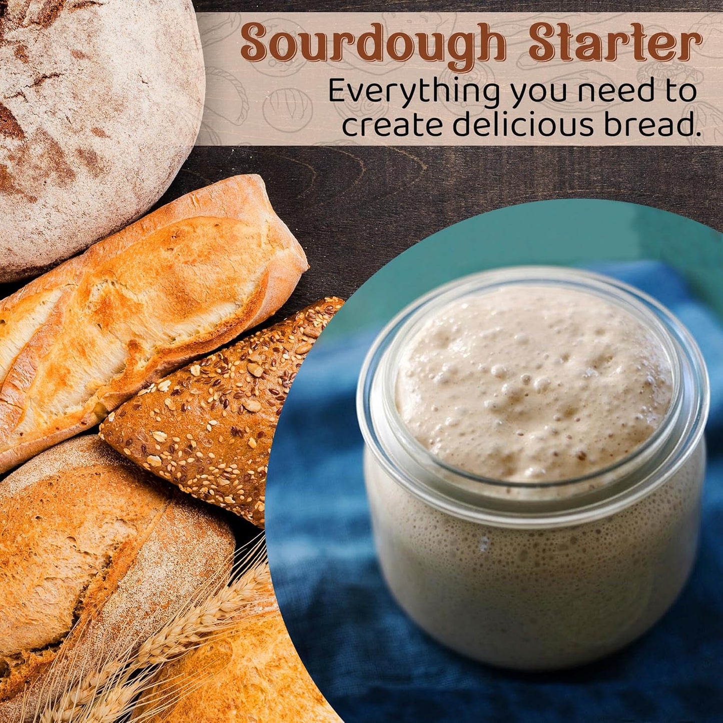 Living Dough - Italian Sourdough Starter Culture - Active & Live Organic Sourdough Starter for Baking - For Artisanal Bread, Pizza Dough, Waffles & More