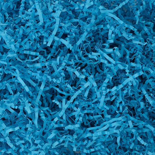 LWWTBS Crinkle Cut Paper 7oz Shredded Packing Grass Cushion Paper for Gift Baskets Christmas Wedding Birthday Bridesmaid Engagement Craft Gift boxes Bags Filler (Blue)