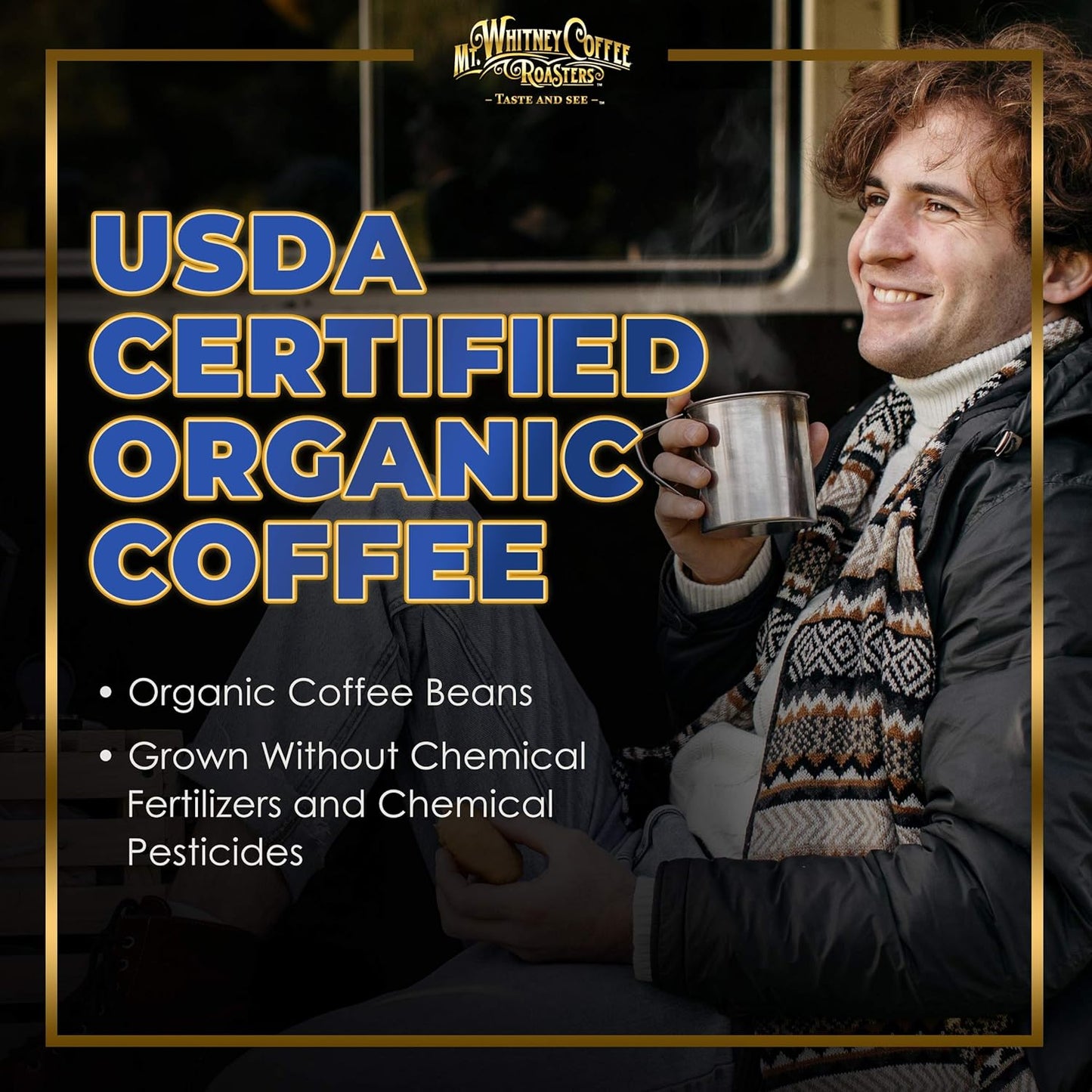 Mt. Whitney Organic Mammoth Espresso, Low Acid Coffee (Ground 12 Oz)