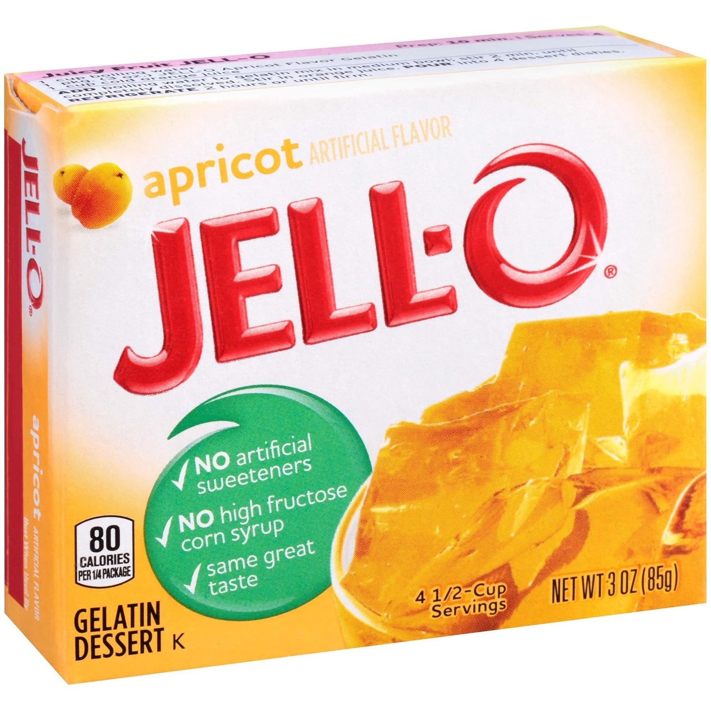 Jell-O Apricot Gelatin Mix (3 oz Boxes, Pack of 6)