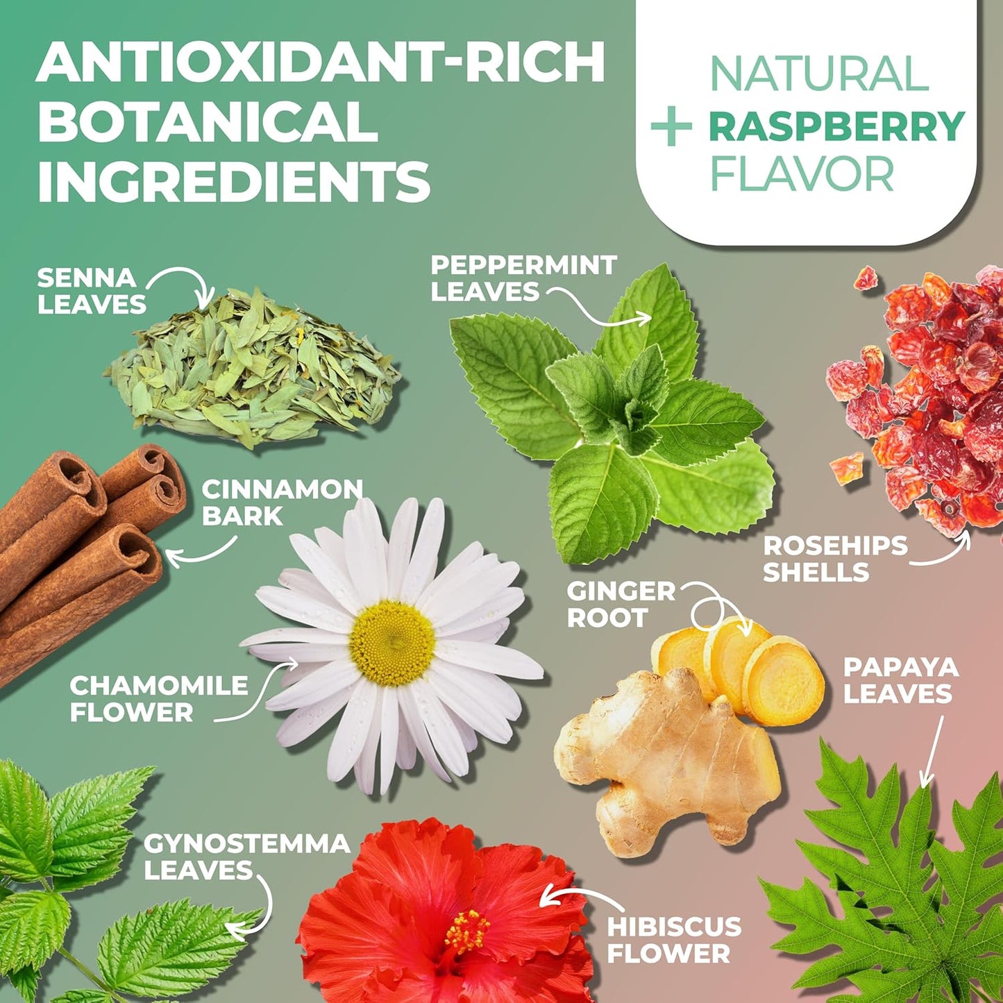 Total Tea Slimming Detox Tea for a Healthy Weight Support - Caffeine Free - Herbal Tea with Chamomile, Hibiscus, Ginger Root for Colon Cleanse - Natural Fruit Tea for Digestive Health