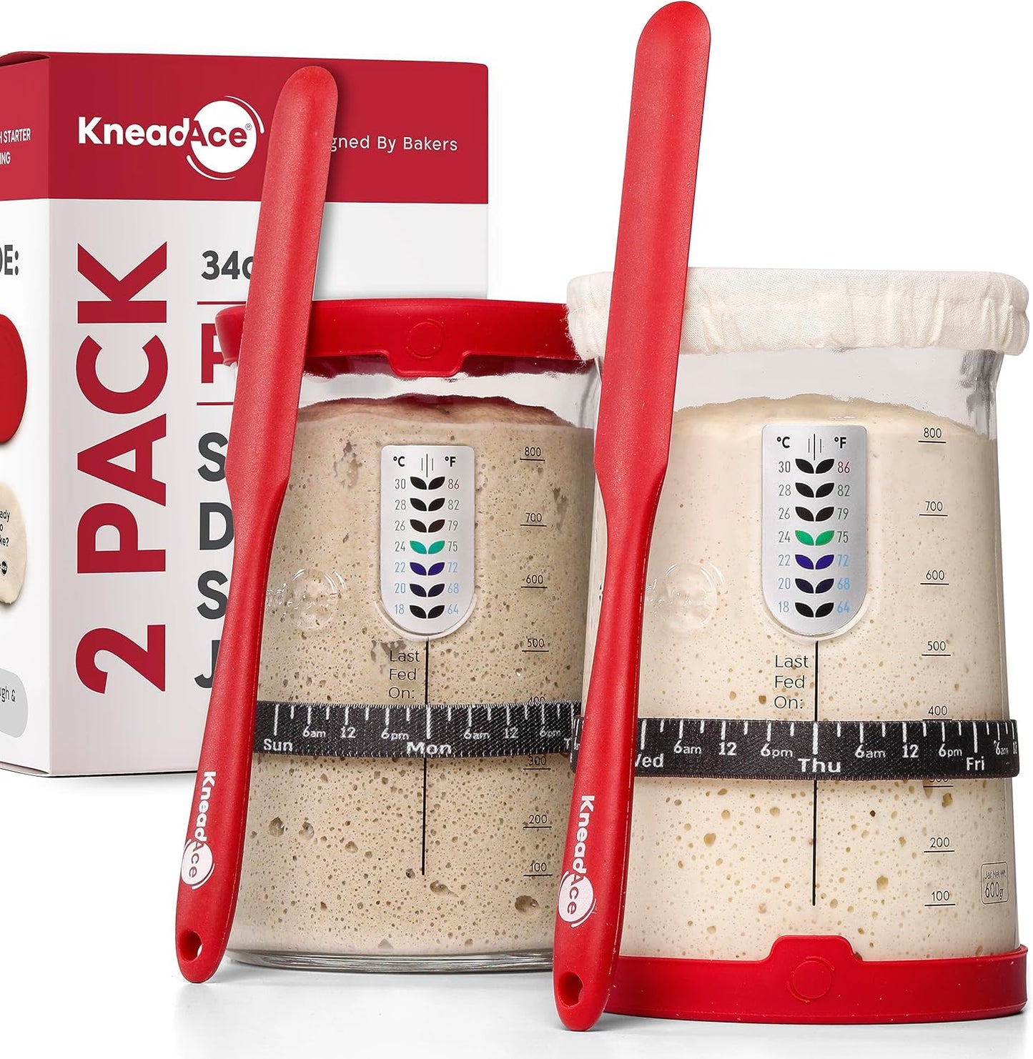 KNEADACE The Ultimate Pro Sourdough Starter and Scoring Kit: Elevate Your Baking