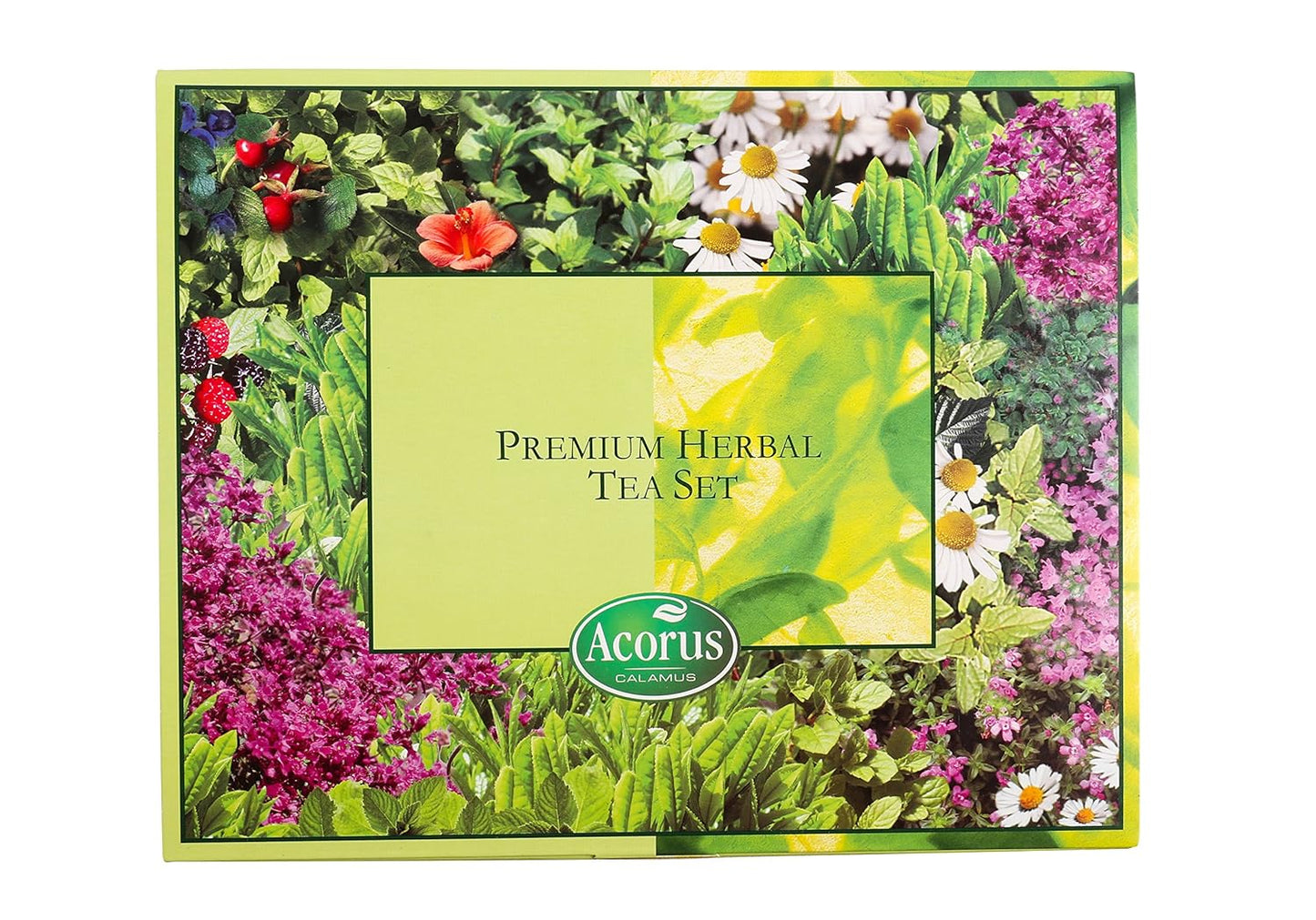 ACORUS Premium Tea Set - Natural Herbal Tea Variety Pack, Gift Set of 6 Different Teas, 60 Bags Individually Wrapped, Herbal Sampler Box