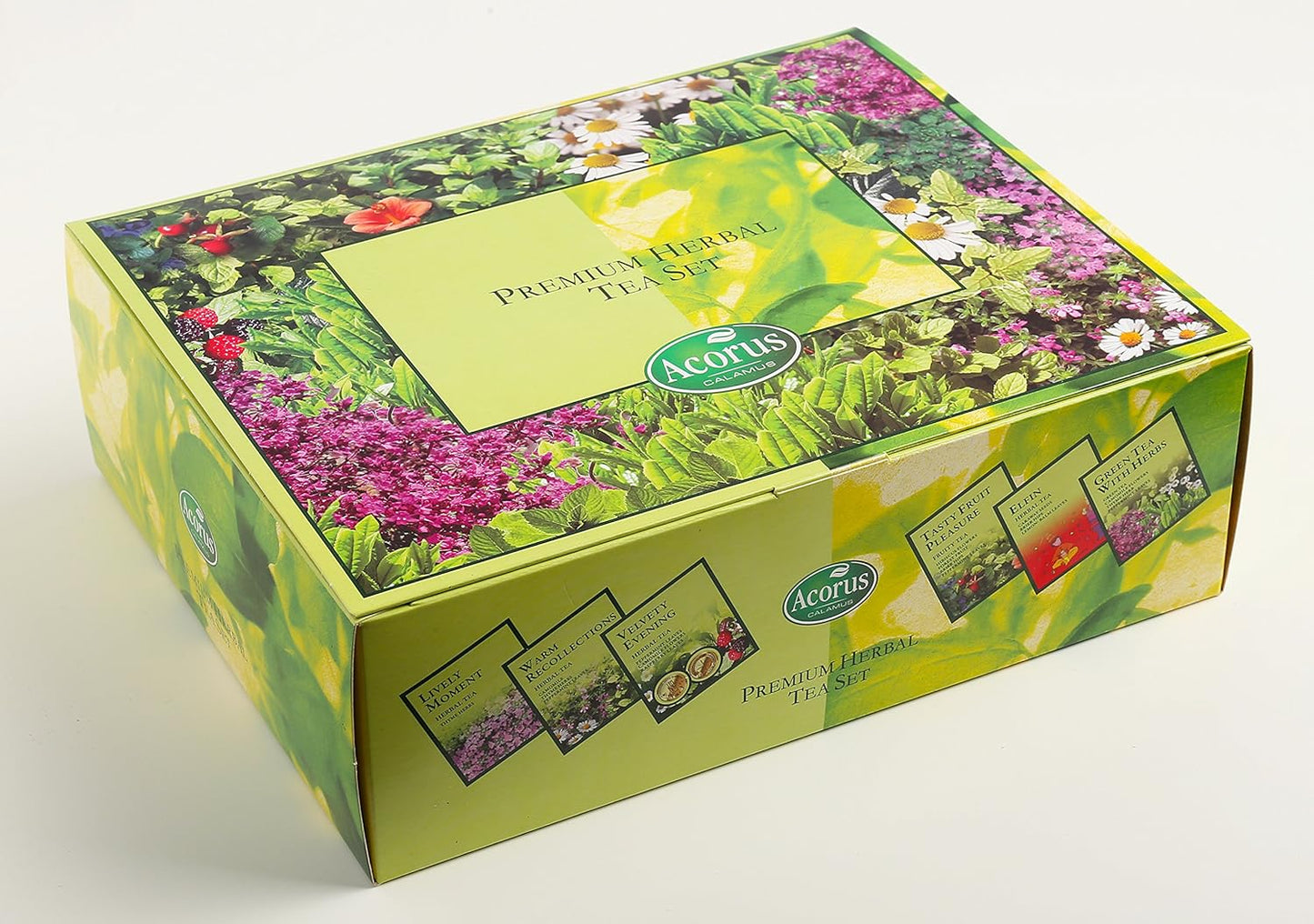 ACORUS Premium Tea Set - Natural Herbal Tea Variety Pack, Gift Set of 6 Different Teas, 60 Bags Individually Wrapped, Herbal Sampler Box