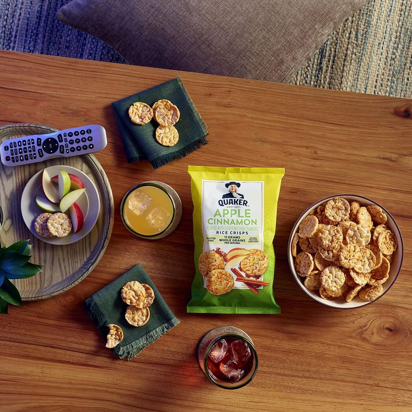 Quaker Rice Crisps, Gluten Free, 3 Flavor Sweet Variety Mix, 0.91oz Bags (Pack of 30)