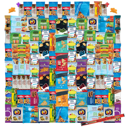 Foxy Fane 120-Count Holiday Gift Box - 120 Healthy Snacks & Treats - Perfect Variety Pack for Easter - Great for Family, Friends & Office